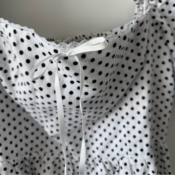 REFORMATION Malvina Linen Polka Dot Mini Dress - Picture 6 of 14